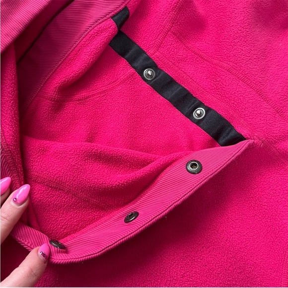 Used Lululemon Magenta Hot Pink Fleece Pullover Hoodie Sweatshirt size 8 - Picture 4 of 9